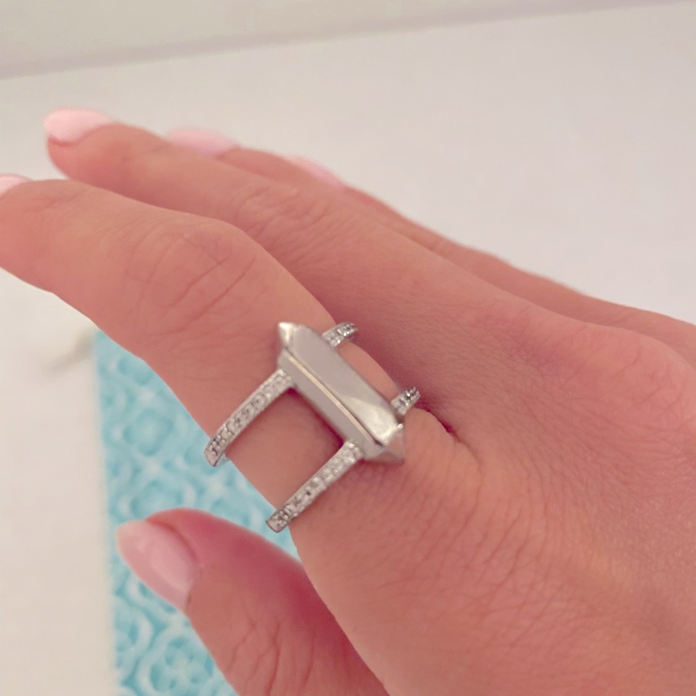 Kendra Scott Double Ring Silver Pave
